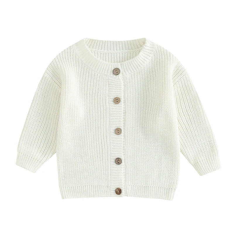 Gilet Cardigan Bébé Tricoté Coton Unisexe – Pull Printemps Automne Enfant Garçon Fille