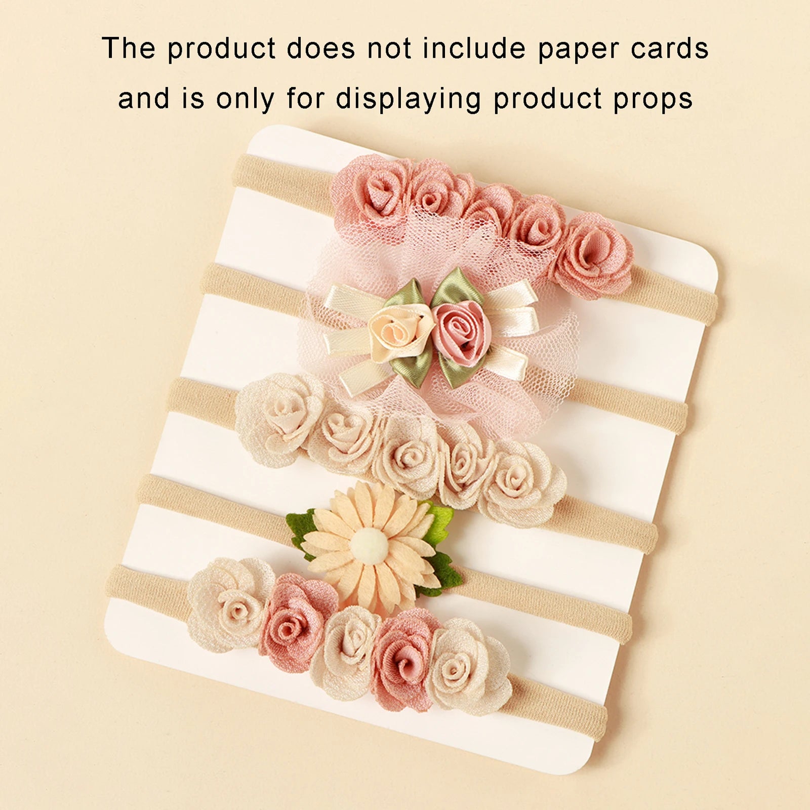 Lot 5 Bandeaux Fleurs Dentelle Rose Bébé Fille – Accessoires Cheveux Nouveau-Né Photo Mignons