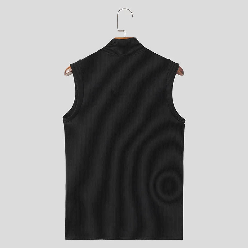 Débardeur Homme Col V INCERUN – Couleur Unie Sans Manches | Streetwear Été & Fitness | Tailles S à 5XL