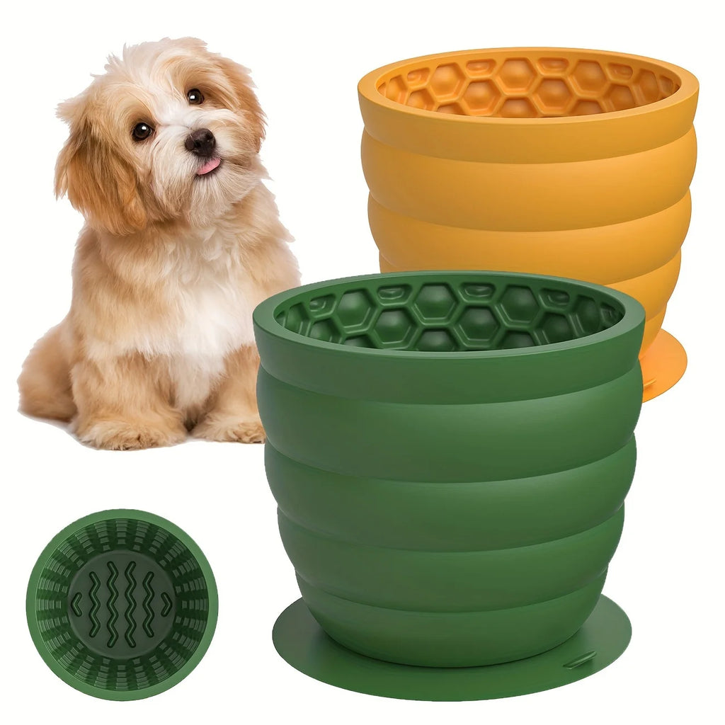 Gamelle Silicone Anti-Glouton Chien – Ventouse Anti-Dérapante Alimentation Saine Petites Races