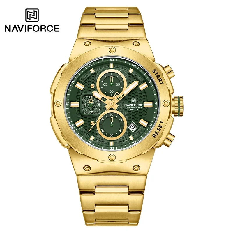 Montre Homme Chronographe Sport Luxe NAVIFORCE – Quartz Date Fashion Masculino