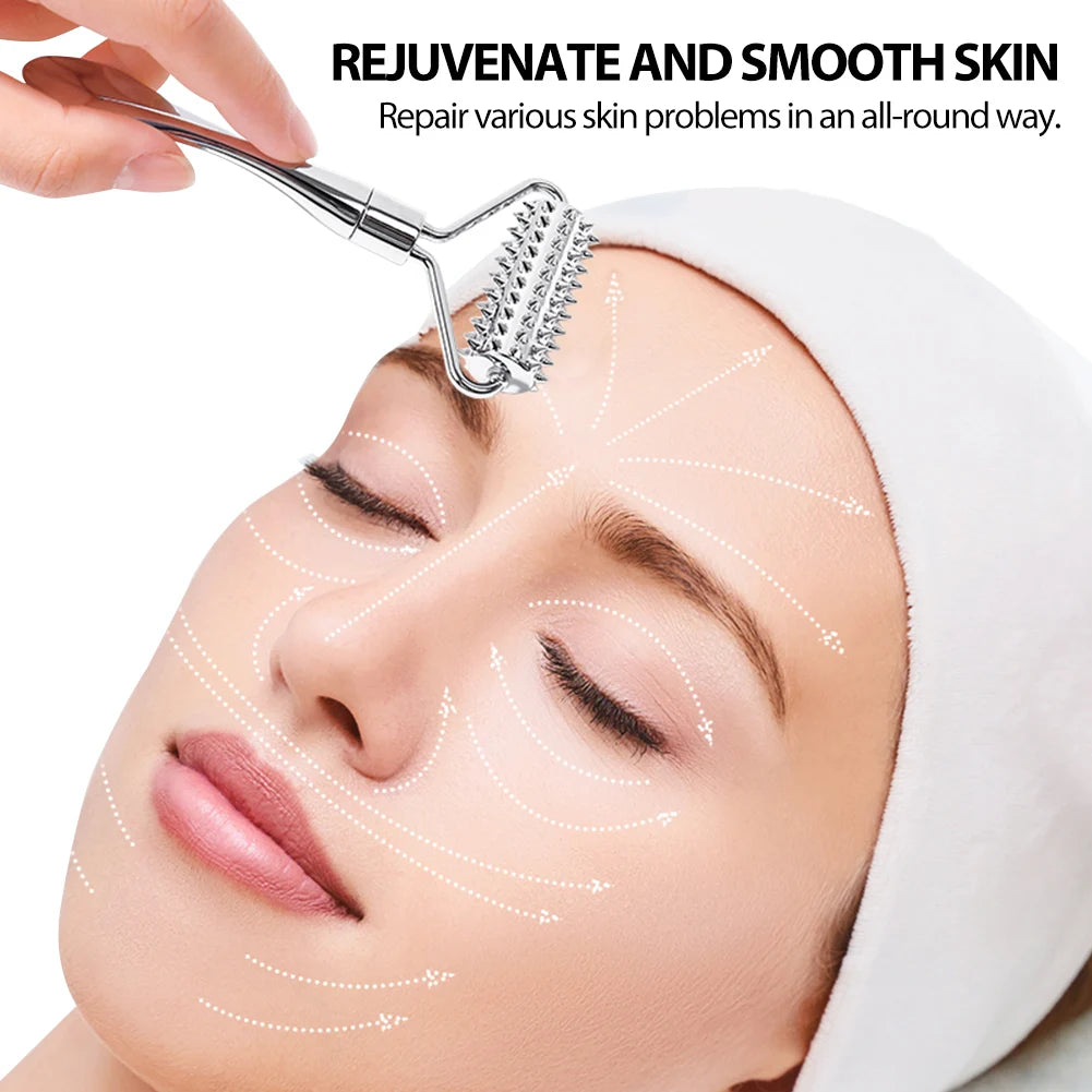 Stick Masseur Visage & Yeux 2-en-1 – Applicateur Crème Anti-Rides & Cernes | Lifting Facial | Spatule & Mini Cuillère Skincare