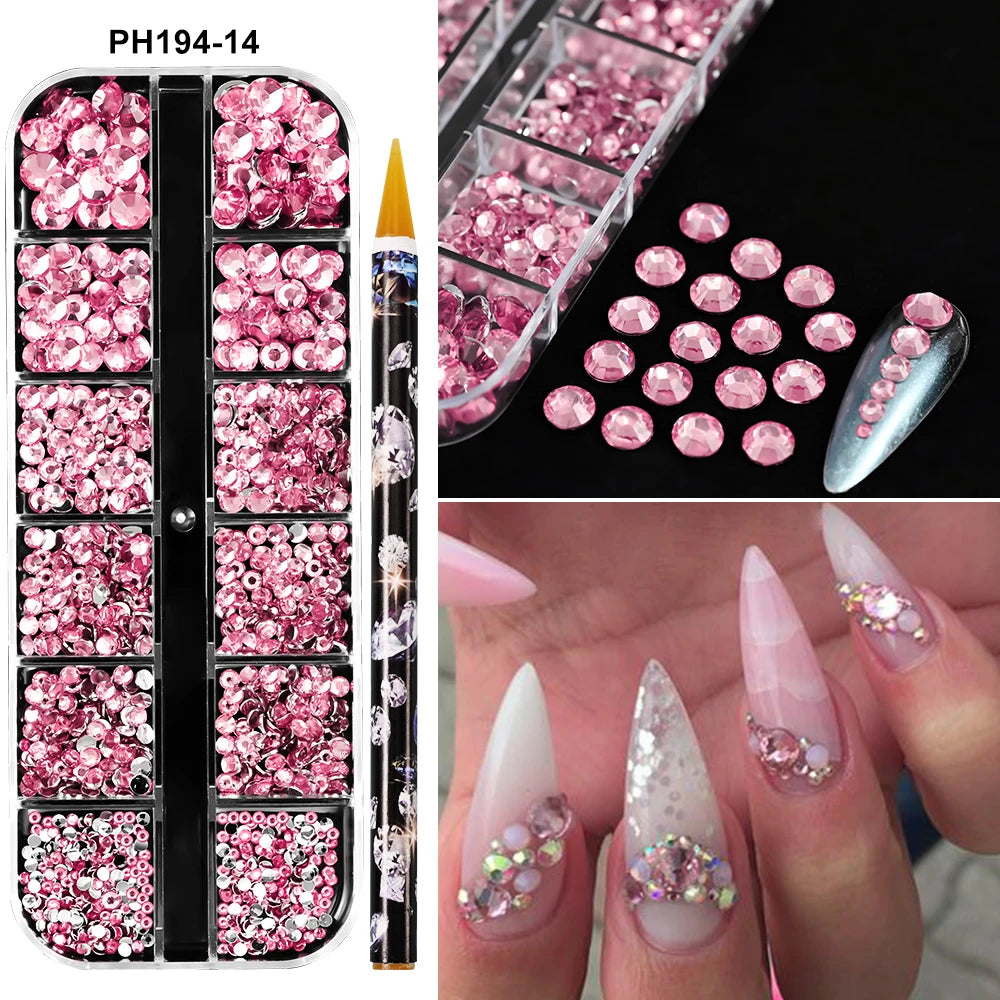 Strass Nail Art 3D Colorés – Diamants Plats Ronds | Déco Ongles DIY