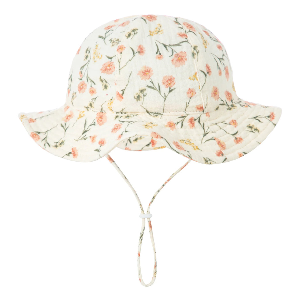 Bob Bébé Coton Imprimé Anti-UV Unisexe – Chapeau Panama Plage Pêche Outdoor Garçon Fille 3-12 Mois