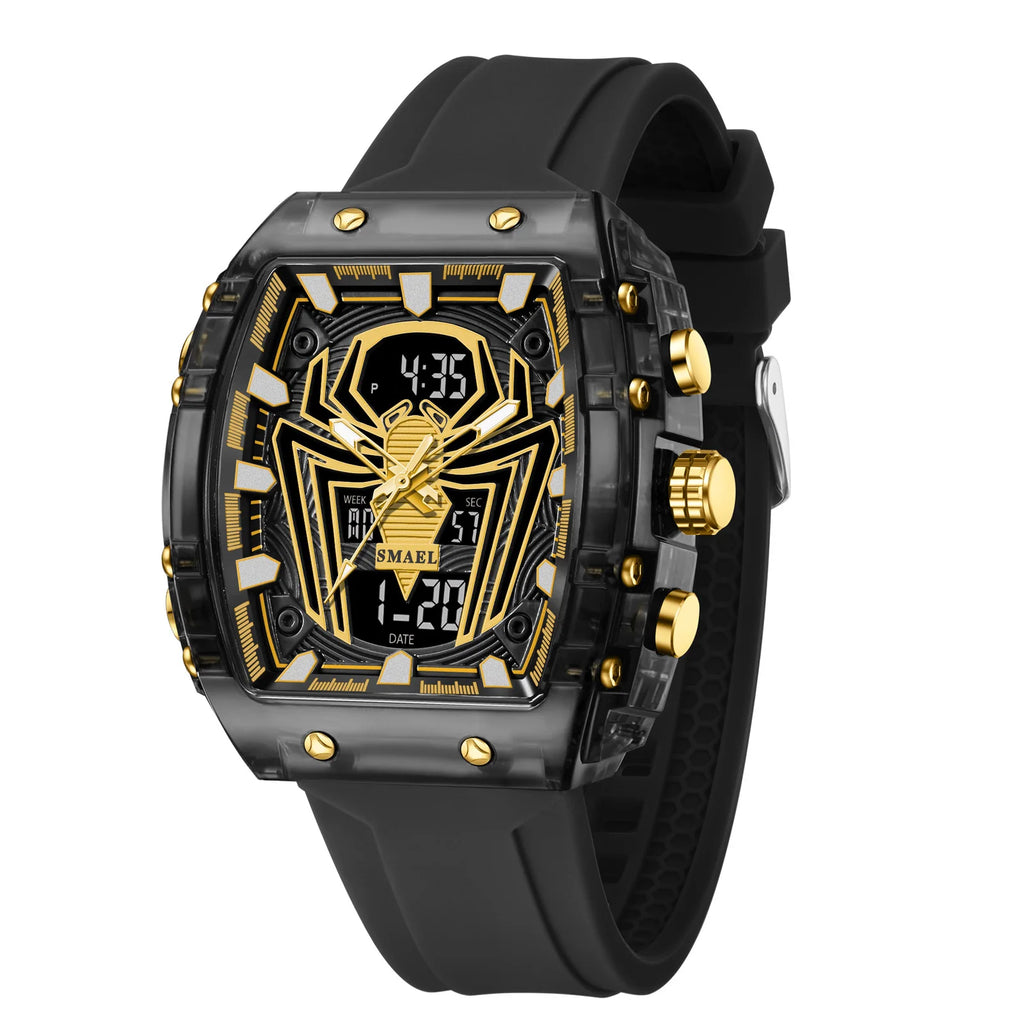 Montre Homme Digital Rectangle 8116 Double Fuseau – Sport Étanche 50M Électronique 2025