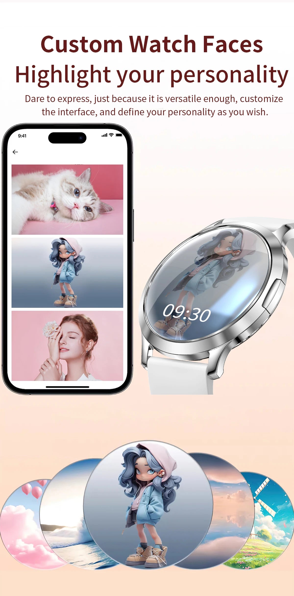 Smartwatch AMOLED 1.32" Unisexe 2025 – Cadran Personnalisable, Appels Bluetooth & Suivi Cardio | Sport & Fitness | Homme & Femme
