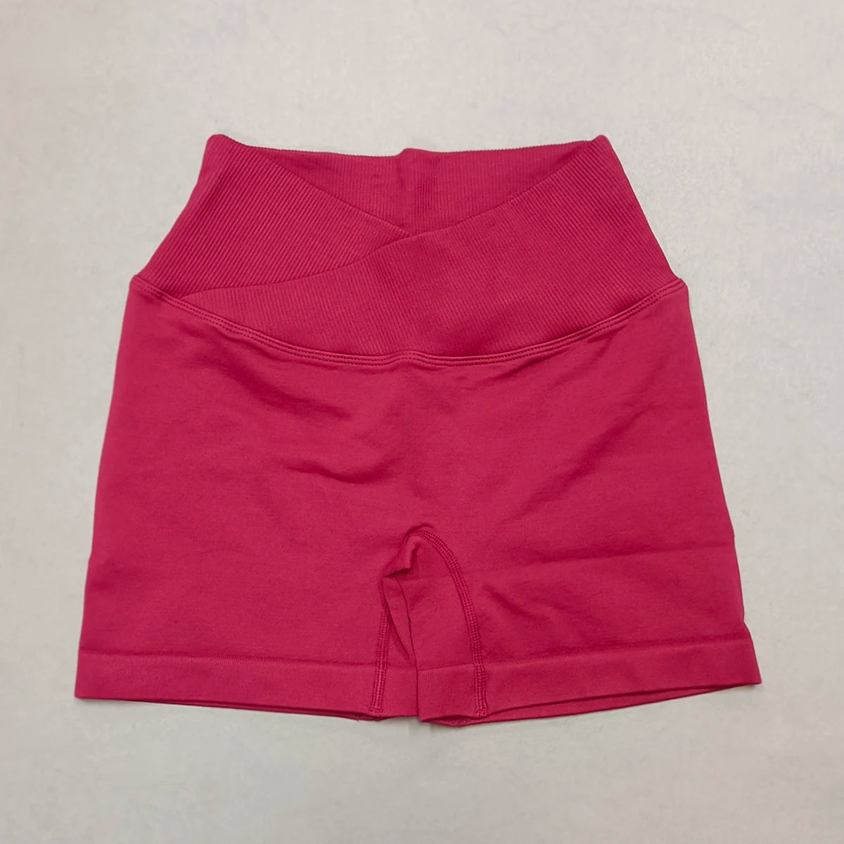 Short Yoga Femme Taille Haute Croisée Gainant Fessier Gym Running Fitness – Short Sport Sculptant Élastique | Mode Athleisure