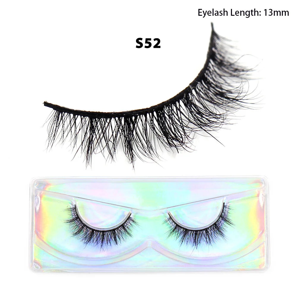 Faux Cils Naturels Courts Fluffy LEHUAMAO – Volume 12-15mm Wispy | Extension Cils Vison Maquillage
