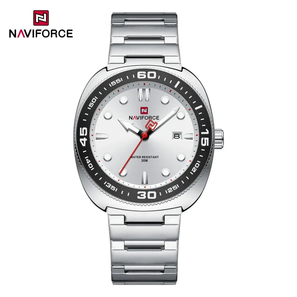 Montre Homme NAVIFORCE Sport Luxe Acier Inoxydable Quartz Date Étanche 30M – Fashion Tendance