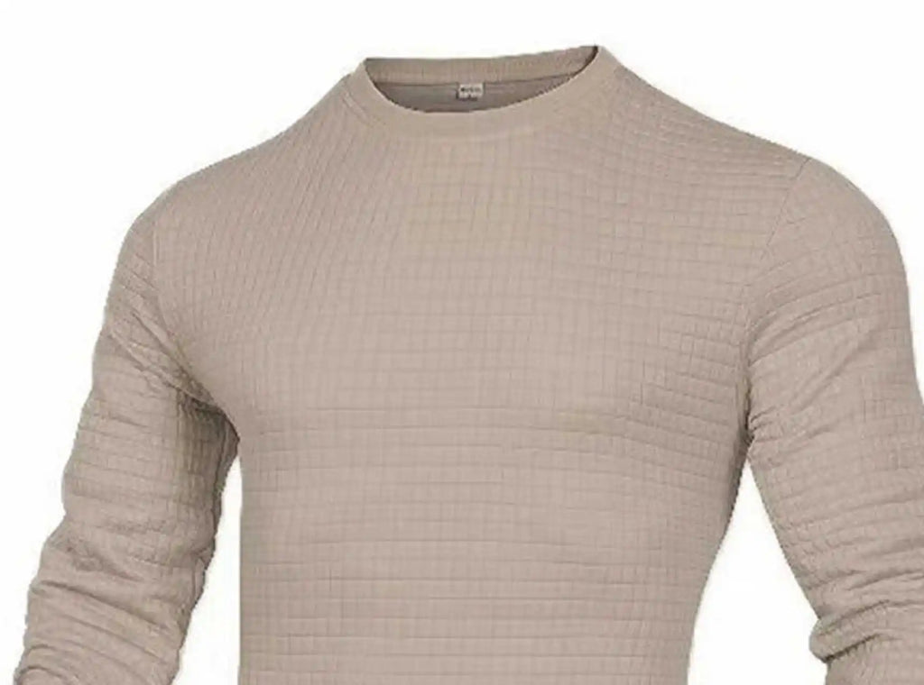 Hoodie Homme Col Rond Jacquard Carreaux Waffle Texture Fashion Casual Chaud Tendance Streetwear – Sweat À Capuche Motif Carreaux Premium | Mode Homme Streetwear Premium