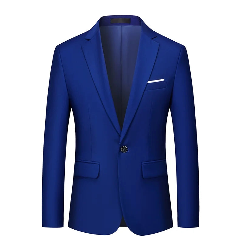 Blazer Homme Gentleman Slim Blanc Casual Business Uni Haute Qualité Grande Taille – Veste Élégante Luxe Classique | Mode Homme Premium