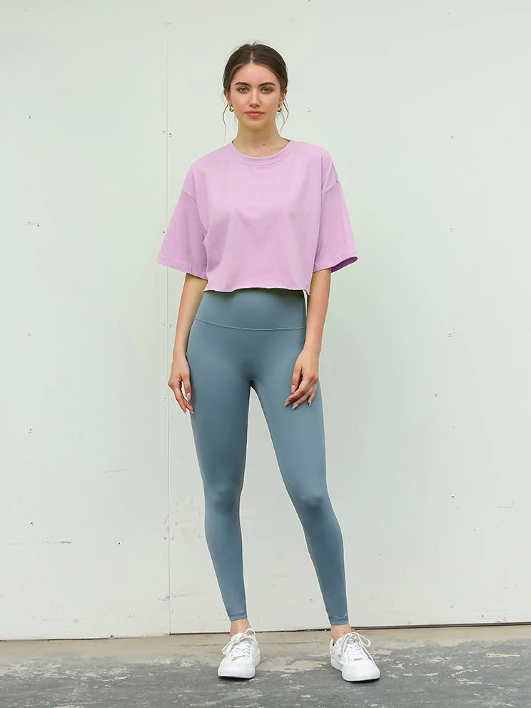 Top Sport Femme Y2K Manches Courtes – Yoga, Danse & Fitness | Coupe Ample Tendance | T-Shirt Sportif Polyvalent Été