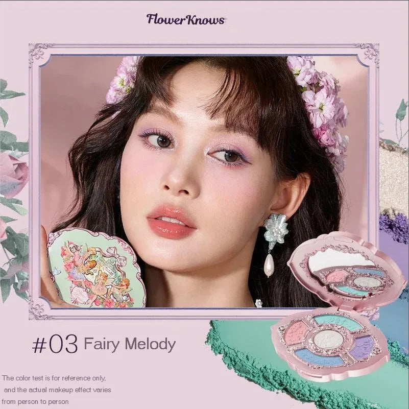 Palette Fards à Paupières Flower Knows Swan Ballet – 6 Teintes Mat, Shimmer & Nacré | Glitter