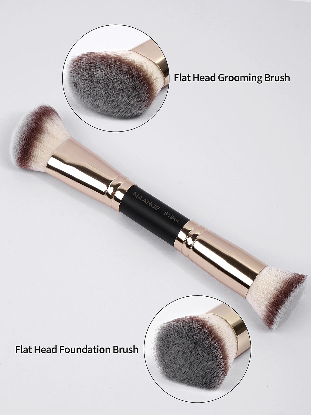 Set 4 Pinceaux Maquillage MAANGE Double Embout – Fond de Teint, Poudre & Fards | Boîte Voyage Débutante