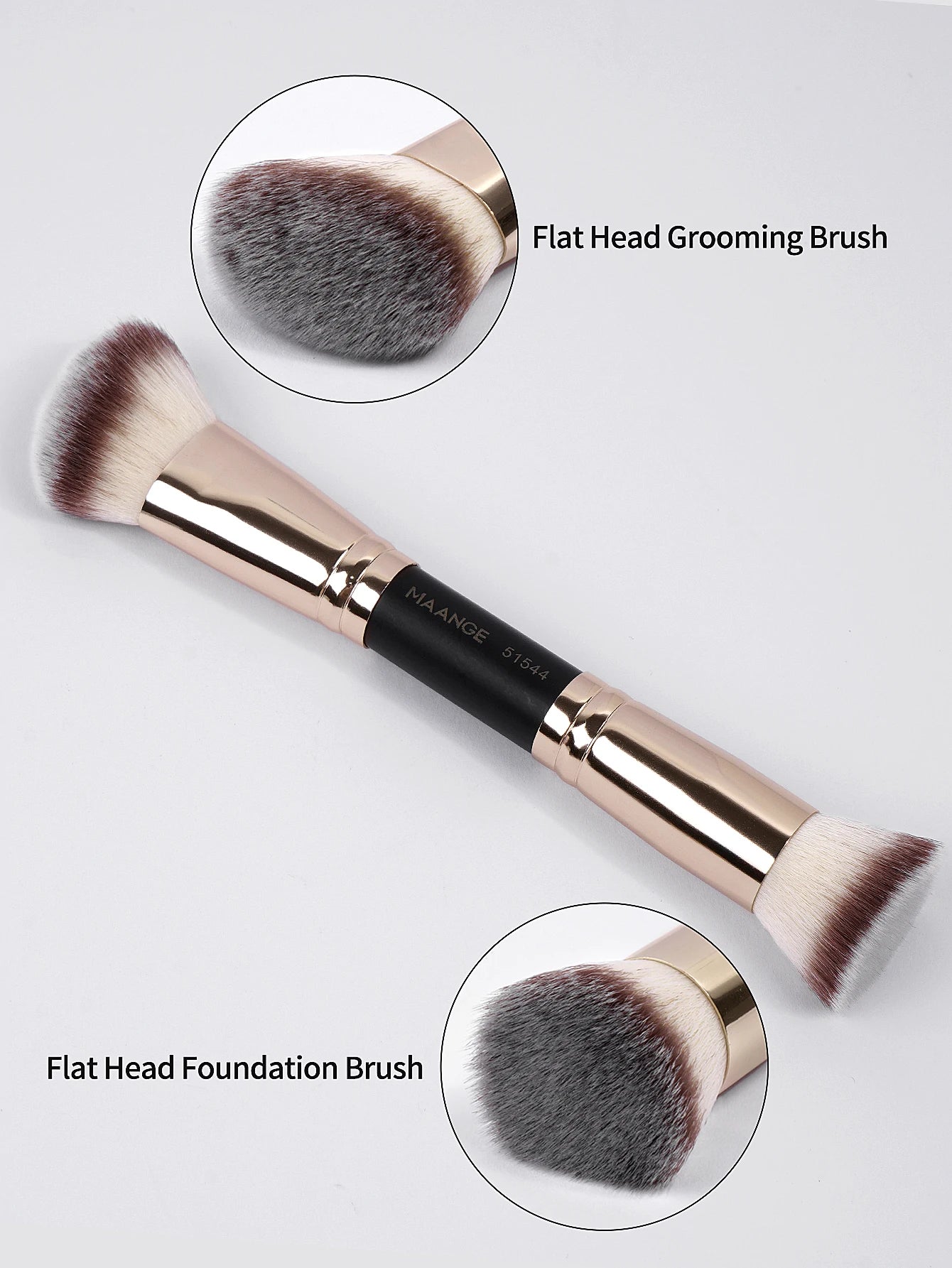Set 4 Pinceaux Maquillage MAANGE Double Embout – Fond de Teint, Poudre & Fards | Boîte Voyage Débutante