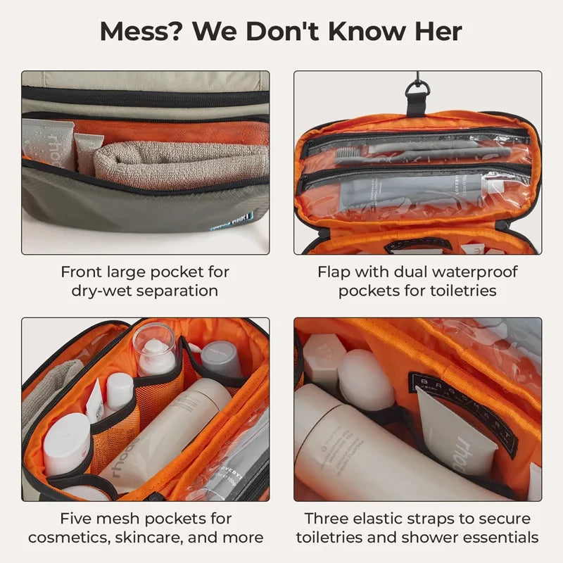 Trousse Maquillage Voyage BAGSMART Waterproof – Organisateur Toilette Crochet Salle de Bain | Grande Capacité Rangement Cosmétique