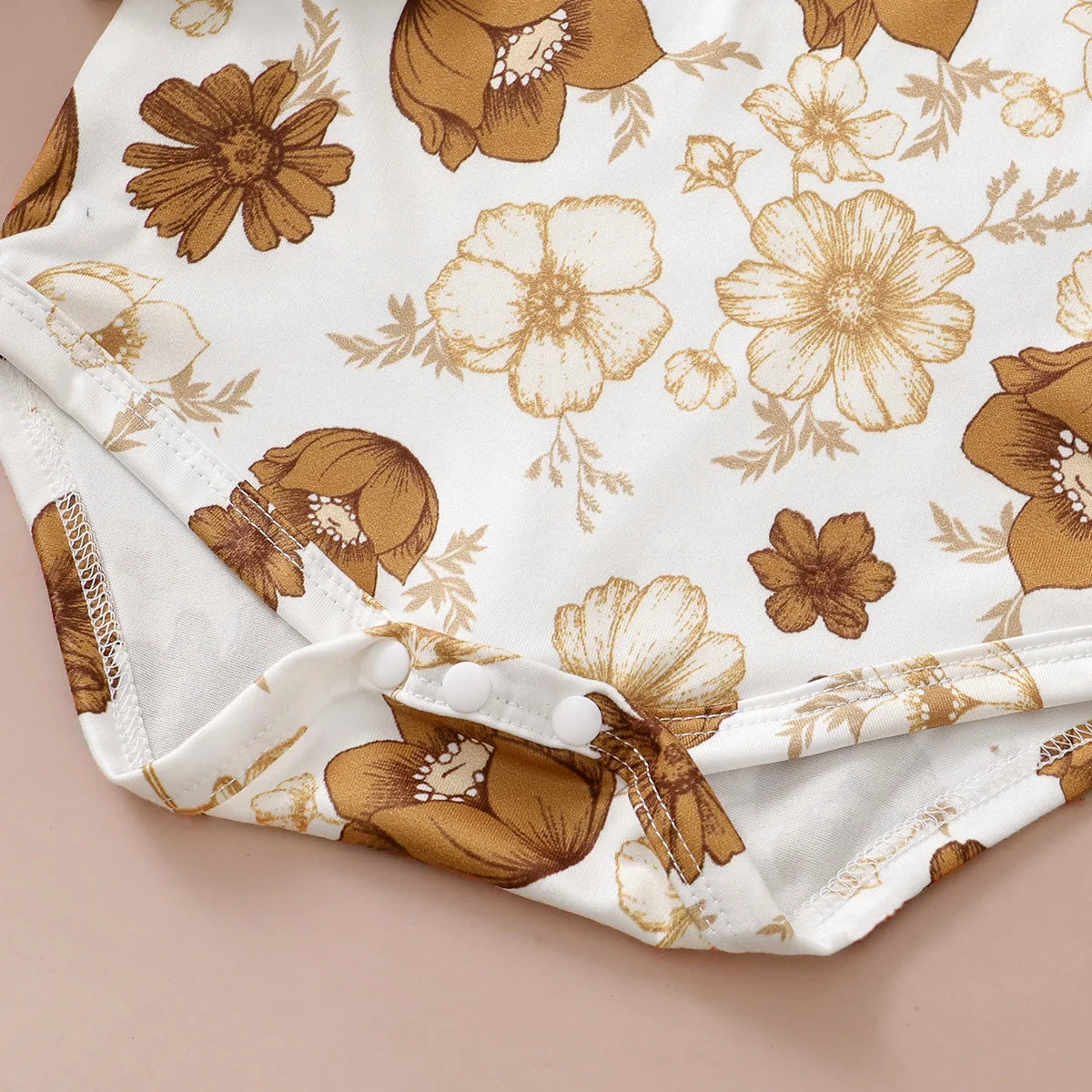 Tenue 3 Pièces Bébé Fille Fleurie – Top Manches Longues + Jupe Bretelles + Bandeau 0-12 Mois