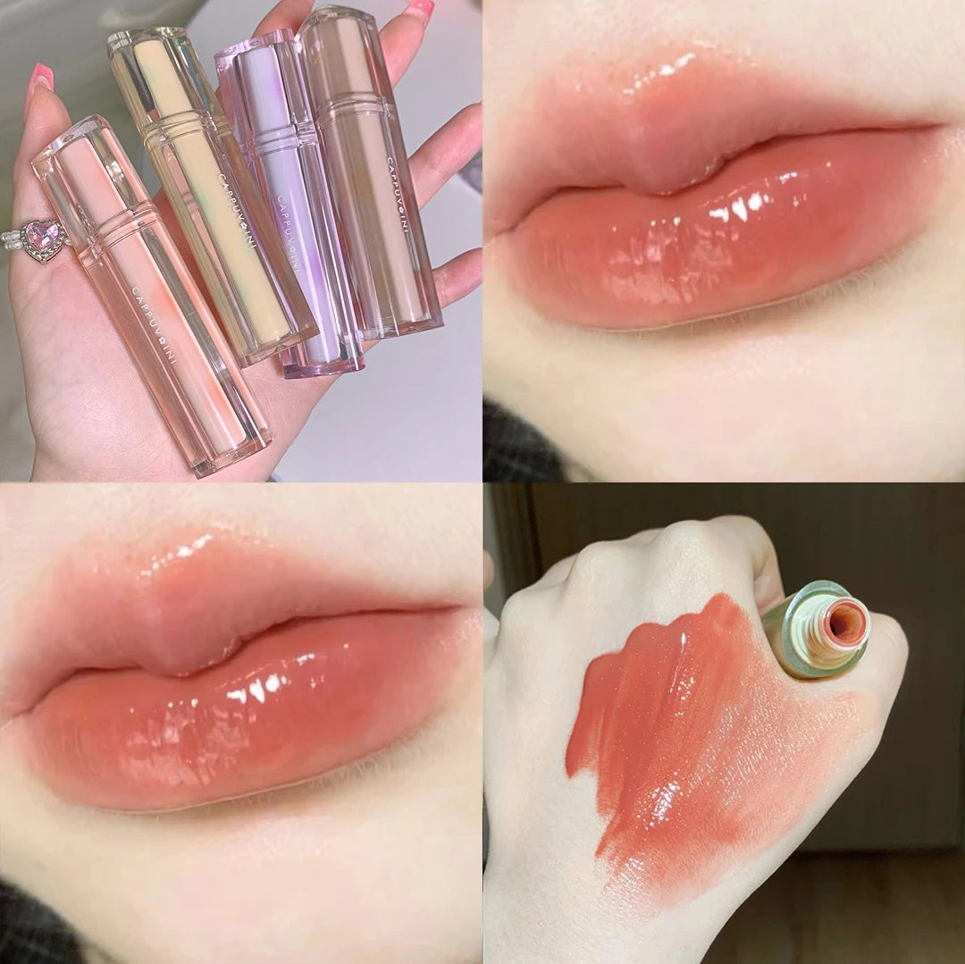 Gloss Miroir Iced Tea – Lip Glaze Jelly Transparent Waterproof | Rouge à Lèvres Liquide Effet Glacé