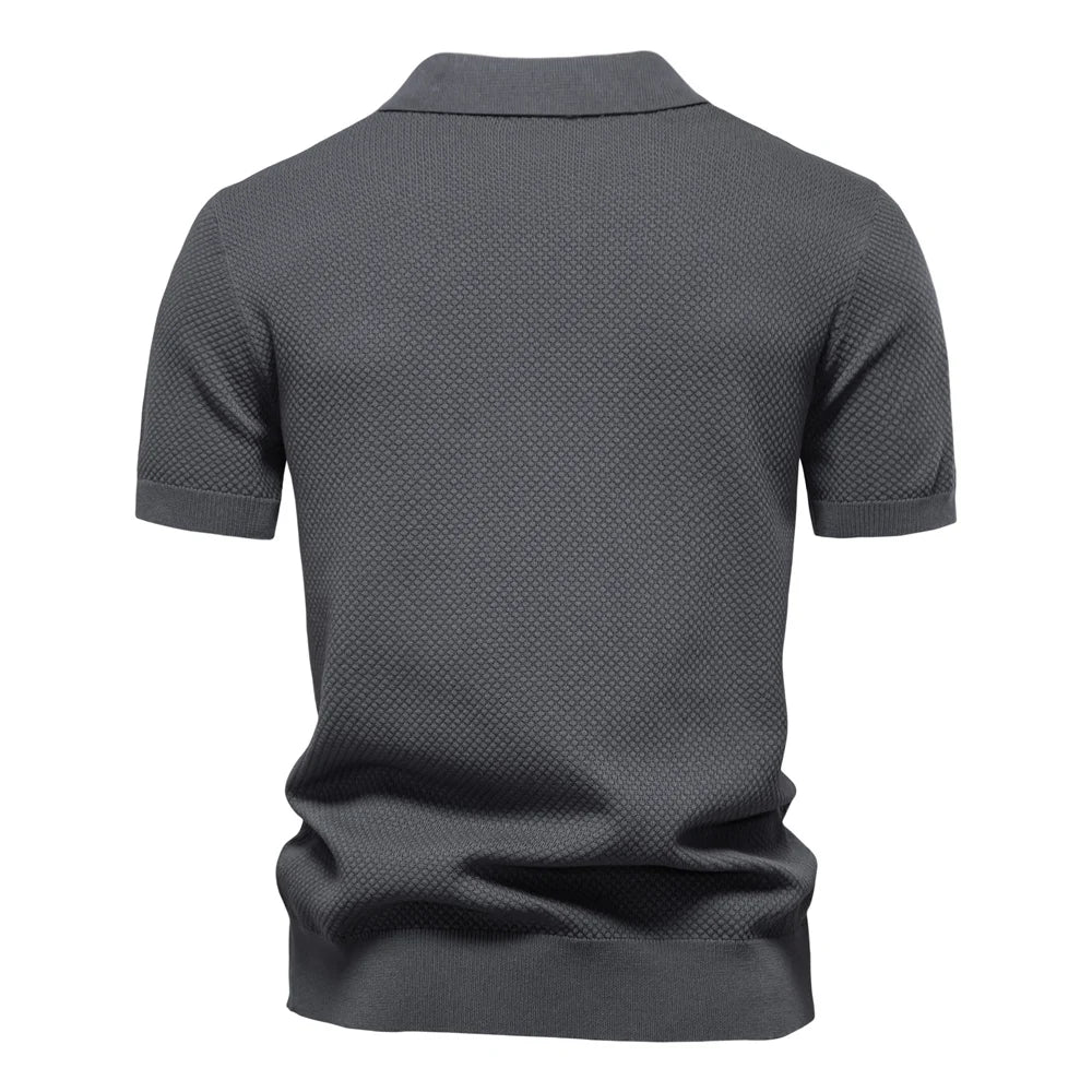 Polo Homme Été Respirant Manches Courtes Couleur Unie Casual Stretch Léger Élégant Confortable Intemporel Fashion – Polo Premium Respirant Stretch Été | Mode Homme Polo Premium Été