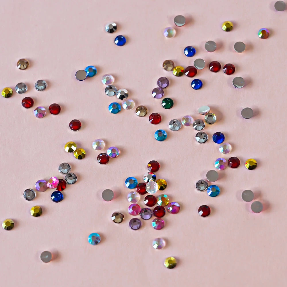 Strass Nail Art 3D Colorés – Diamants Plats Ronds | Déco Ongles DIY