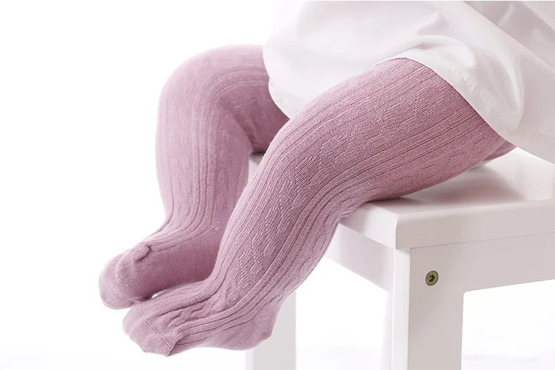 Collants Fille Coton Mesh Tricoté Respirants – Bas Chauds Printemps Automne Hiver Toddler 0-8 Ans