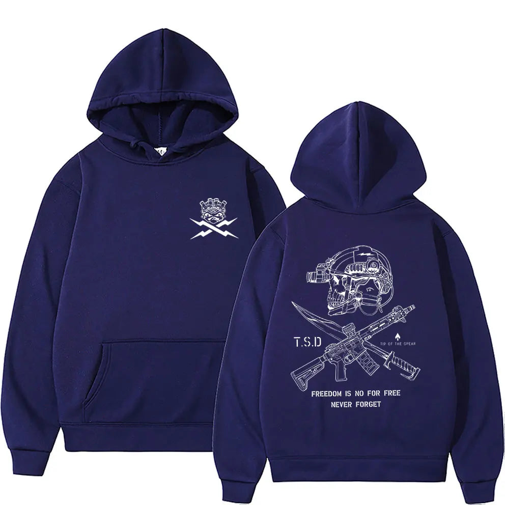 Hoodie Oversize Squelette Sparta Tactical Imprimé – Pullover Streetwear Casual Unisexe | Mode Homme & Femme Premium