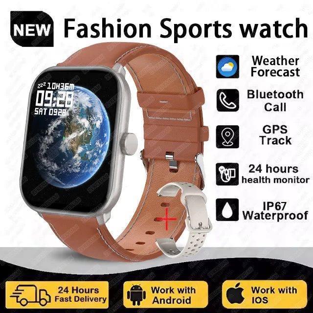 Montre Connectée Unisexe Écran AMOLED – GPS, Appels Bluetooth & Suivi Cardio | Étanche | Sport & Fitness | Android & iOS