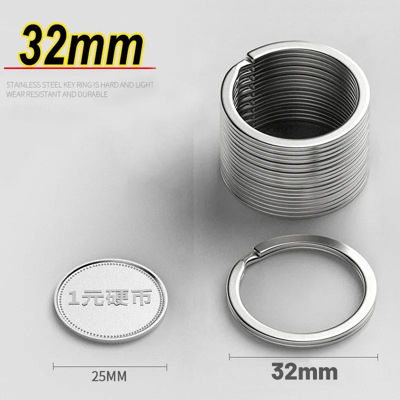Anneaux Porte-Clés Acier Inoxydable 25/30mm — Lot 10/30 pcs DIY Bijoux Porte-Clés