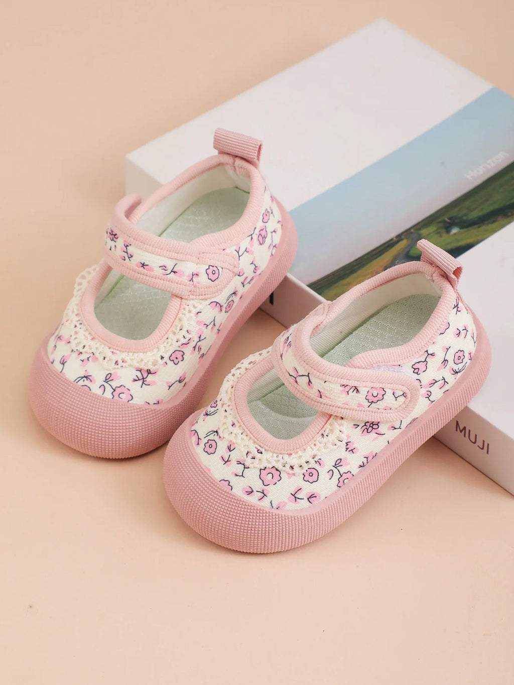Chaussures Princesse Fille Toile Velcro – Basket Légère Style Frais Printemps Automne Enfant