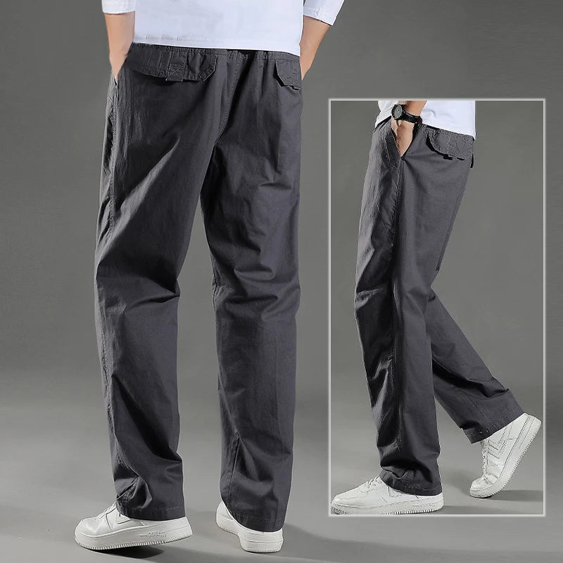 Pantalon Cargo Homme Coton Noir Travail Casual – Jogger Escalade Sport Printemps Été Automne Twill | Mode Homme Outdoor