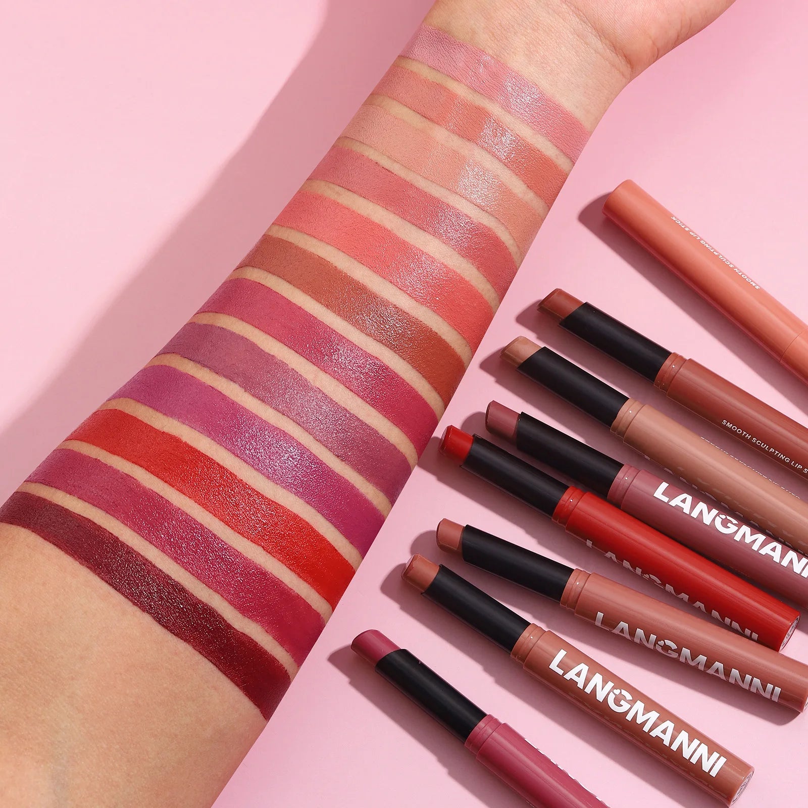 Crayon Lèvres Mat Waterproof 12 Couleurs – Longue Tenue Sans Transfert | Teinture Nude & Lip Stain
