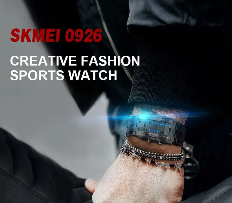 Montre Couple SKMEI 0926 LED Digital – Acier Inoxydable Étanche 5Bar Sport Créatif