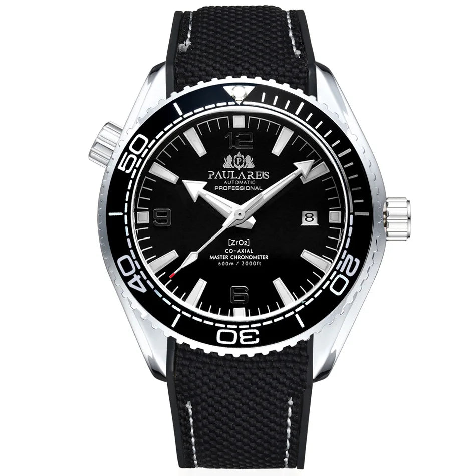 Montre Homme Automatique Mécanique Luxe – Bracelet Caoutchouc Lumineux Étanche Calendrier
