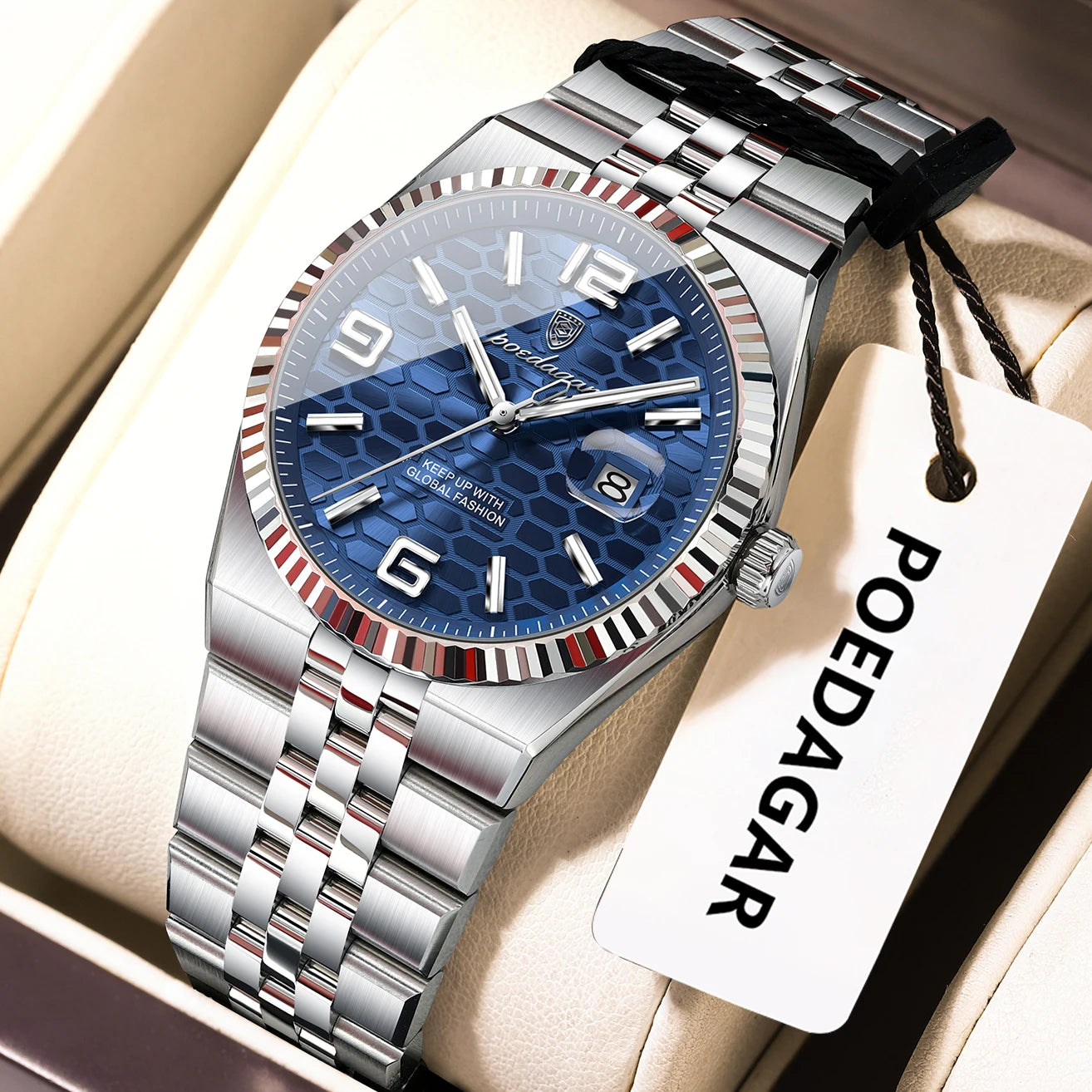 Montre Femme POEDAGAR Élégante Luxe Quartz – Lumineuse Étanche Date + Boîte Cadeau