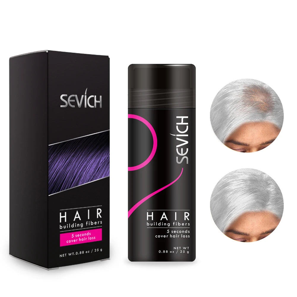 Sevich Fibres Capillaires Kératine 25g – Anti-Chute, Densifiant, Camouflage Calvitie & Zones Clairsemées | Poudre Cheveux