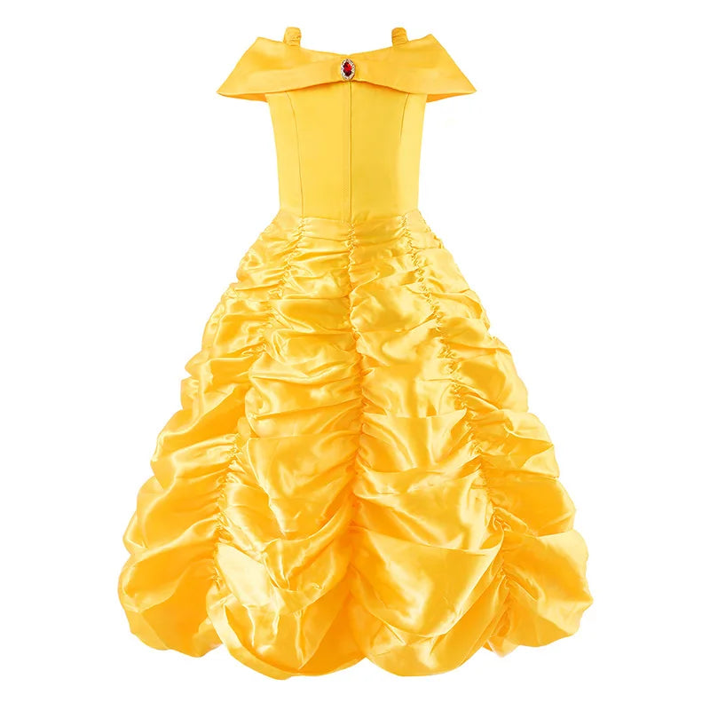 Robe Princesse Fille Déguisement Elsa Anna Ariel – Costume Carnaval Halloween Fête Cosplay Enfant