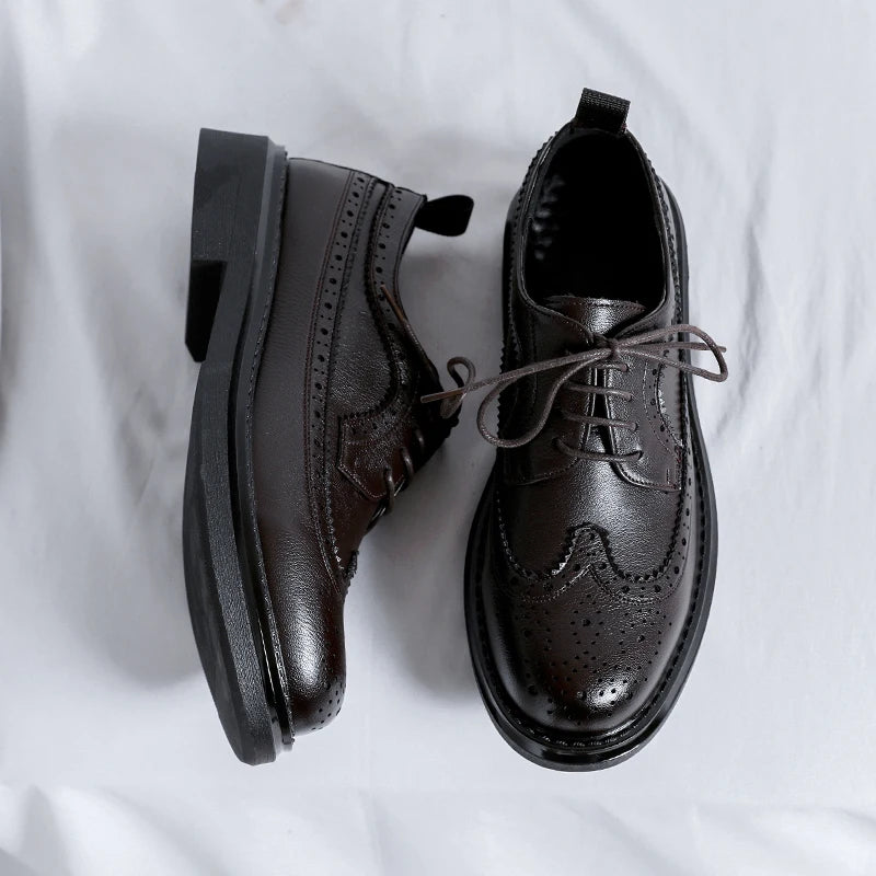 Brogues Oxfords Patent Leather Homme – Lacets Formal Noir Mariage Fête Dress Shoes