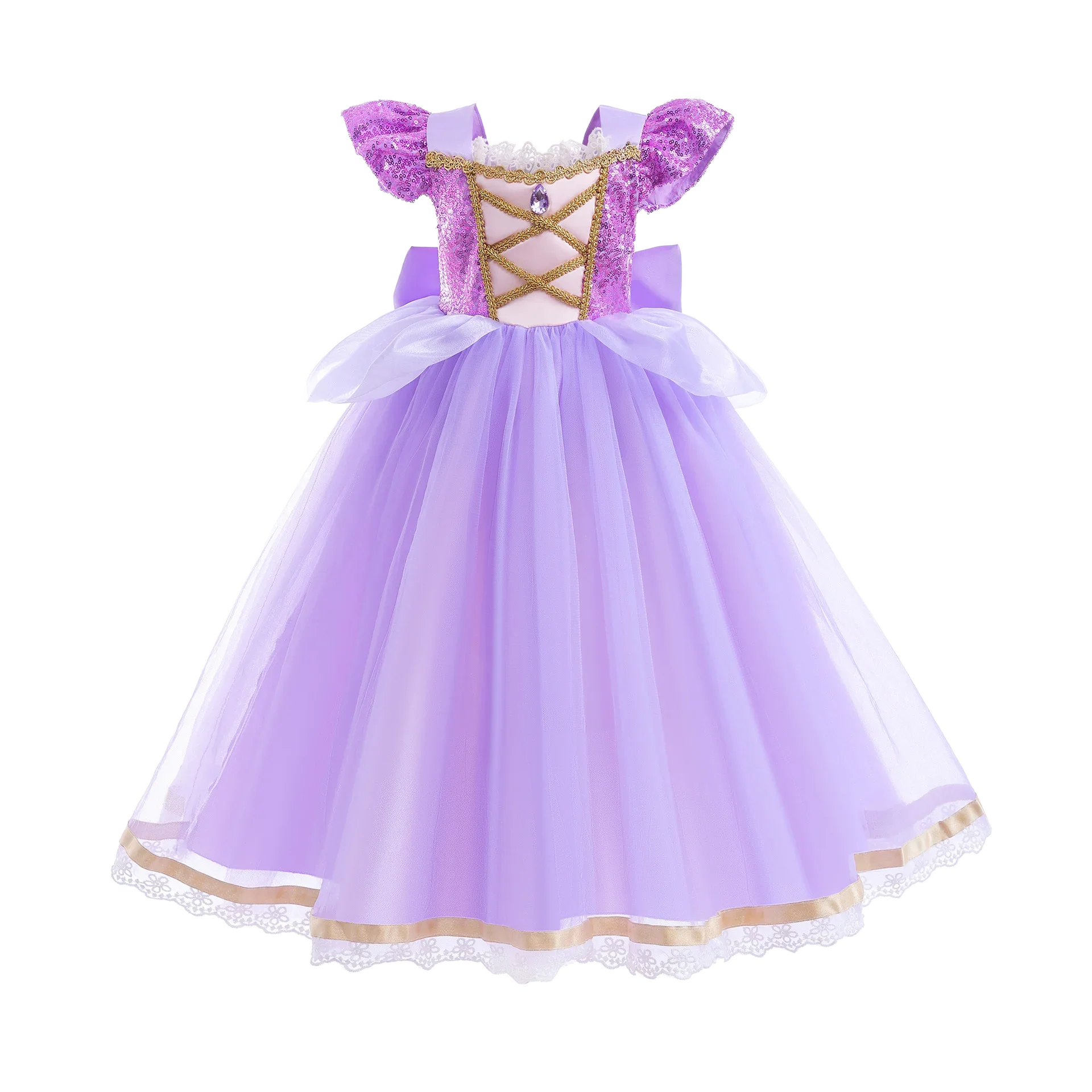 Robe Princesse Fille Déguisement Elsa Anna Ariel – Costume Carnaval Halloween Fête Cosplay Enfant