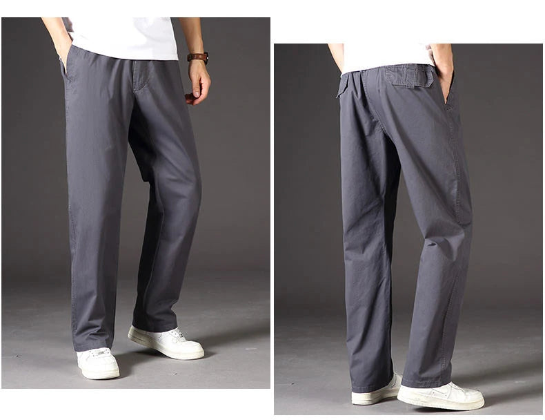 Pantalon Cargo Homme Coton Noir Travail Casual – Jogger Escalade Sport Printemps Été Automne Twill | Mode Homme Outdoor