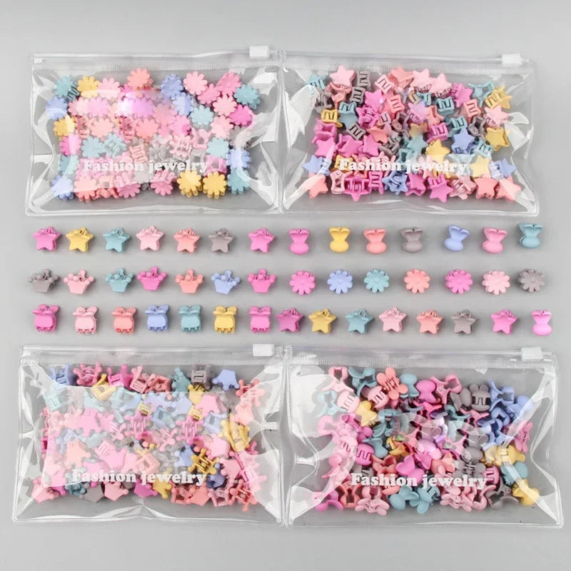 Lot 30 Mini Pinces à Cheveux Fille – Barrettes Colorées Cartoon Lapin Fleur Étoile Couronne Bébé Enfant