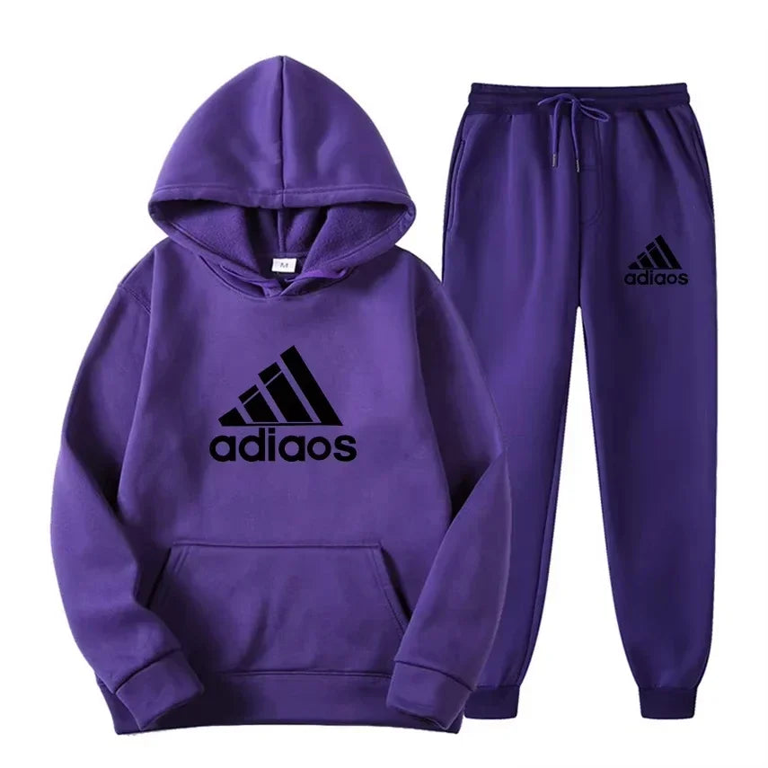 Ensemble Sport 2 Pièces Unisexe Automne Hiver – Sweat Capuche + Jogging Chaud Confortable Fitness Loisir | Mode Sportswear