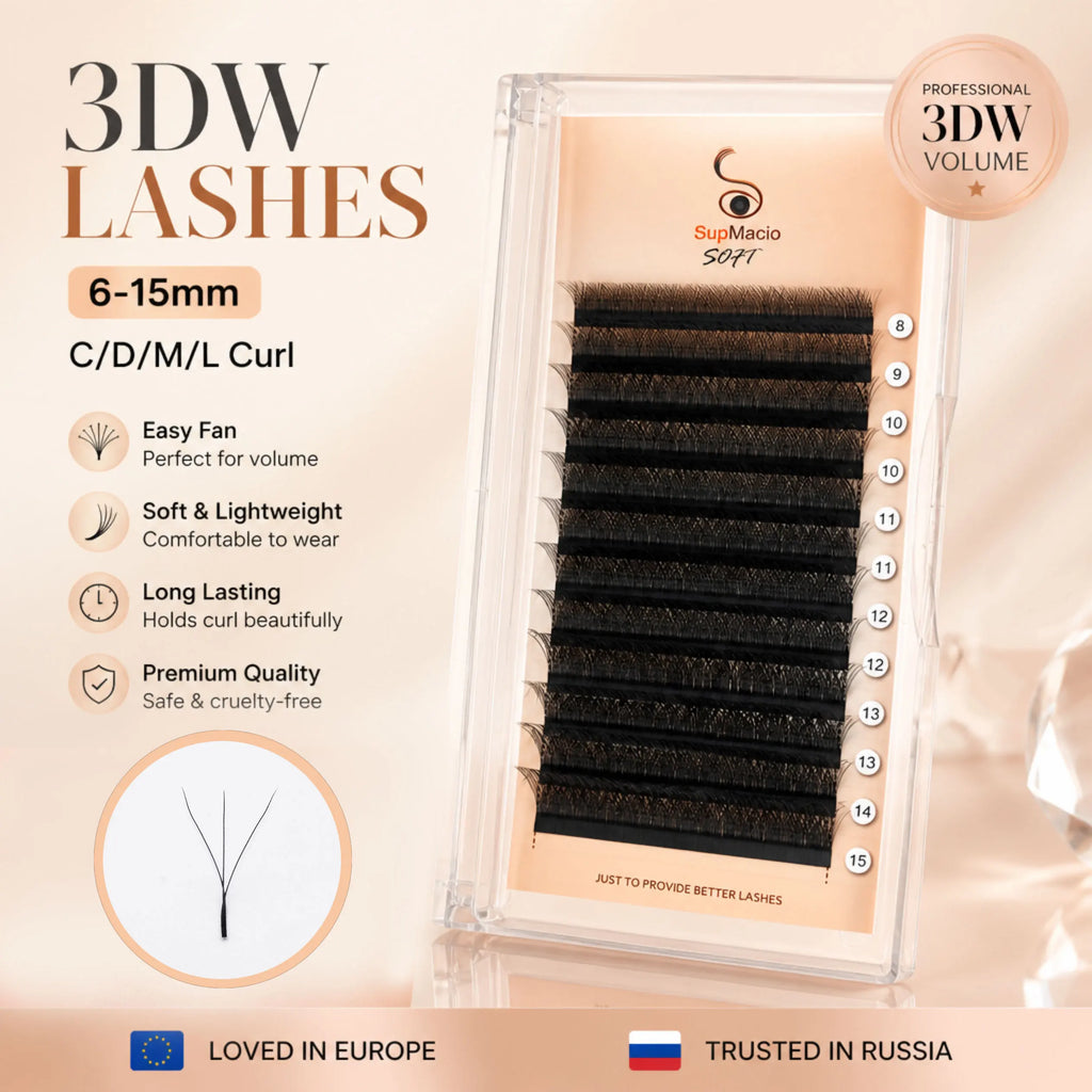 Extensions Cils SUPMACIO 3D W – 0.07mm Easy Fan | Naturelles & Légères