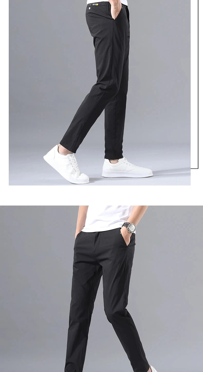Pantalon Homme Slim Coton Stretch – Business Casual Golf Style Coréen Léger Printemps Automne | Mode Homme Premium