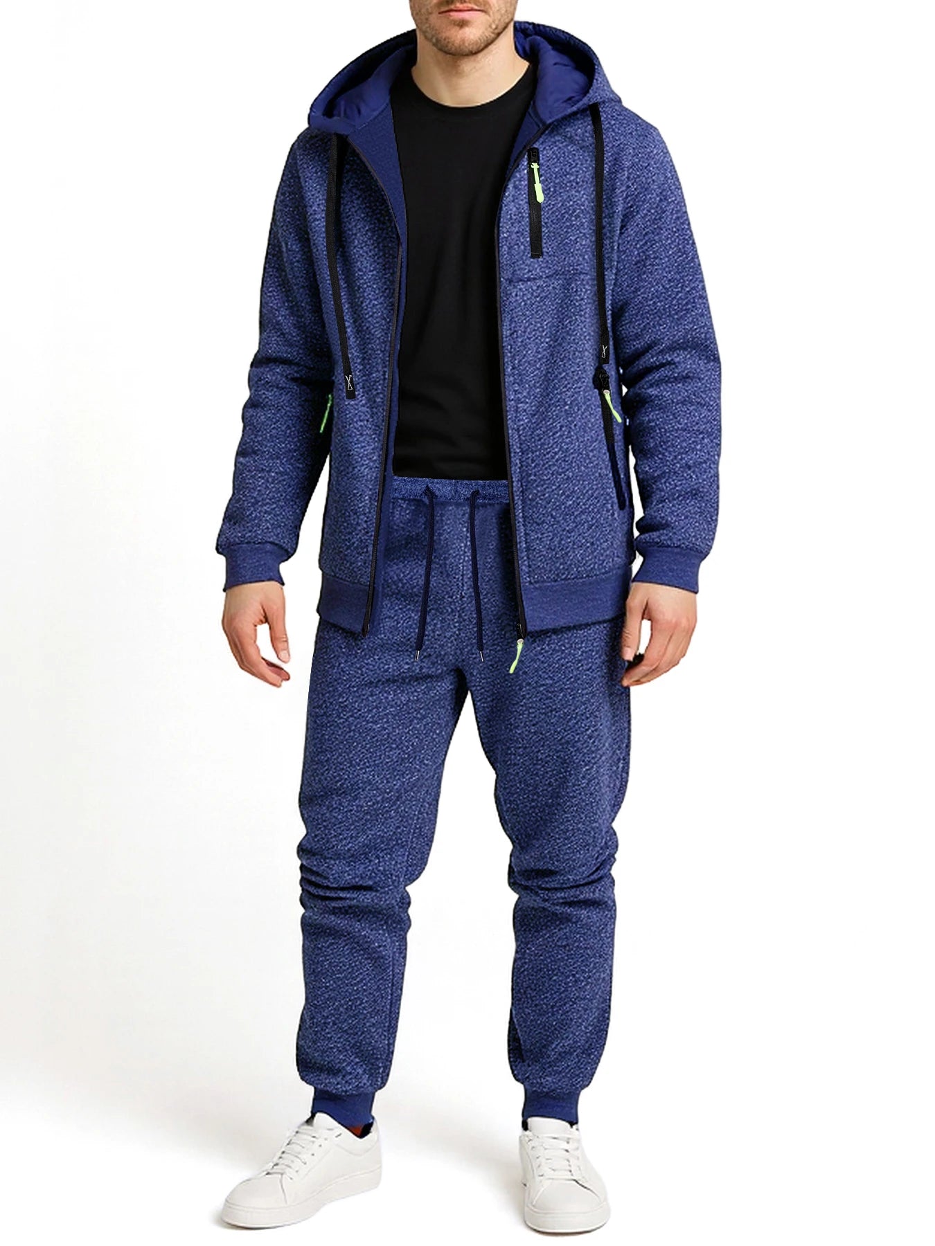 Ensemble Jogging 2 Pièces Homme Zip Capuche – Sweatshirt Pantalon Sportswear Casual Automne