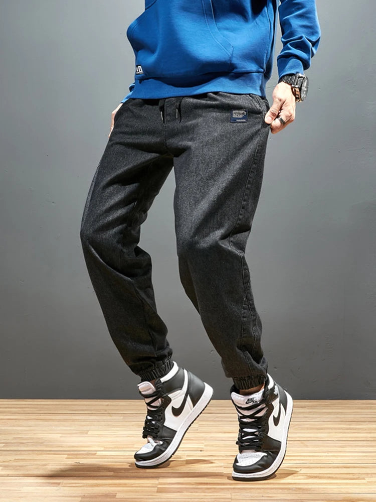 Jean Jogger Homme Grande Taille 6XL 7XL 8XL Streetwear Noir Bleu Cargo Denim Élastique Coton Taper Baggy – Casual Tendance | Mode Homme XXL
