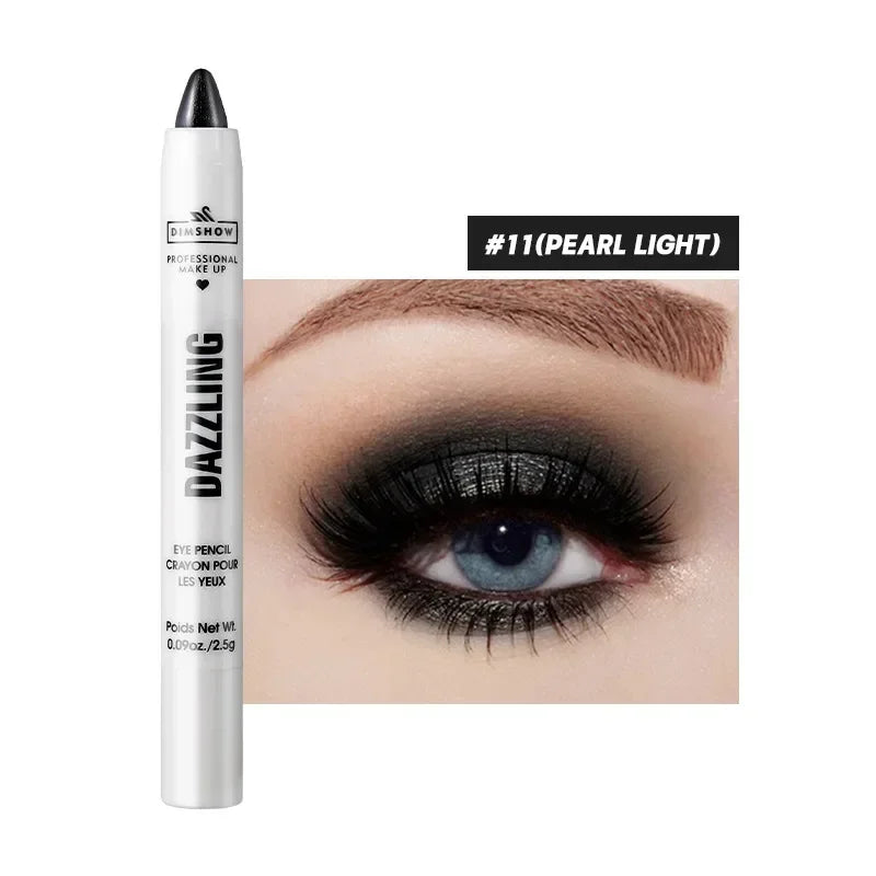 Crayon Fard à Paupières Highlighter Waterproof – Glitter Matte Nude Ver à Soie | Eyeliner Blanc Pigmenté