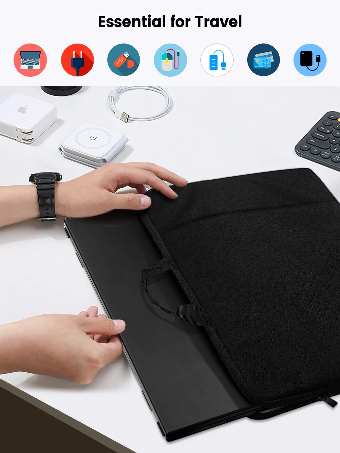 UPERFECT Housse Transport 24" – Sac de Voyage pour Apple iMac, Laptop & Écran Moniteur | Protection Anti-Poussière & Rangement