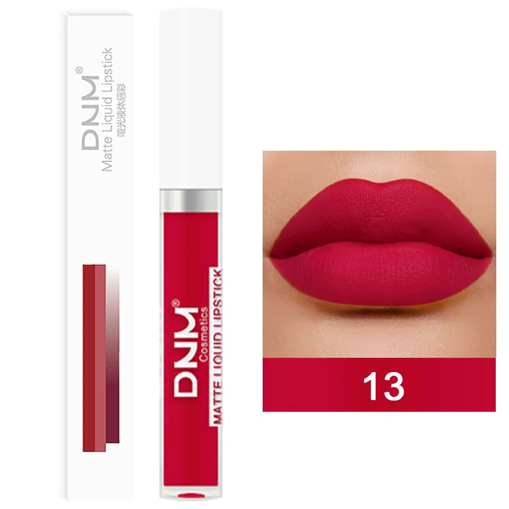 Gloss Velvet Mat DNM 18 Couleurs – Waterproof Longue Tenue | Lip Tint Nude, Rouge & Violet