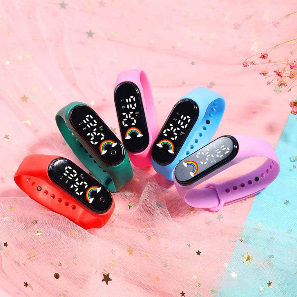 Montre Enfant Fille Garçon LED Tactile Sport – Bracelet Électronique Étanche Tendance 2025