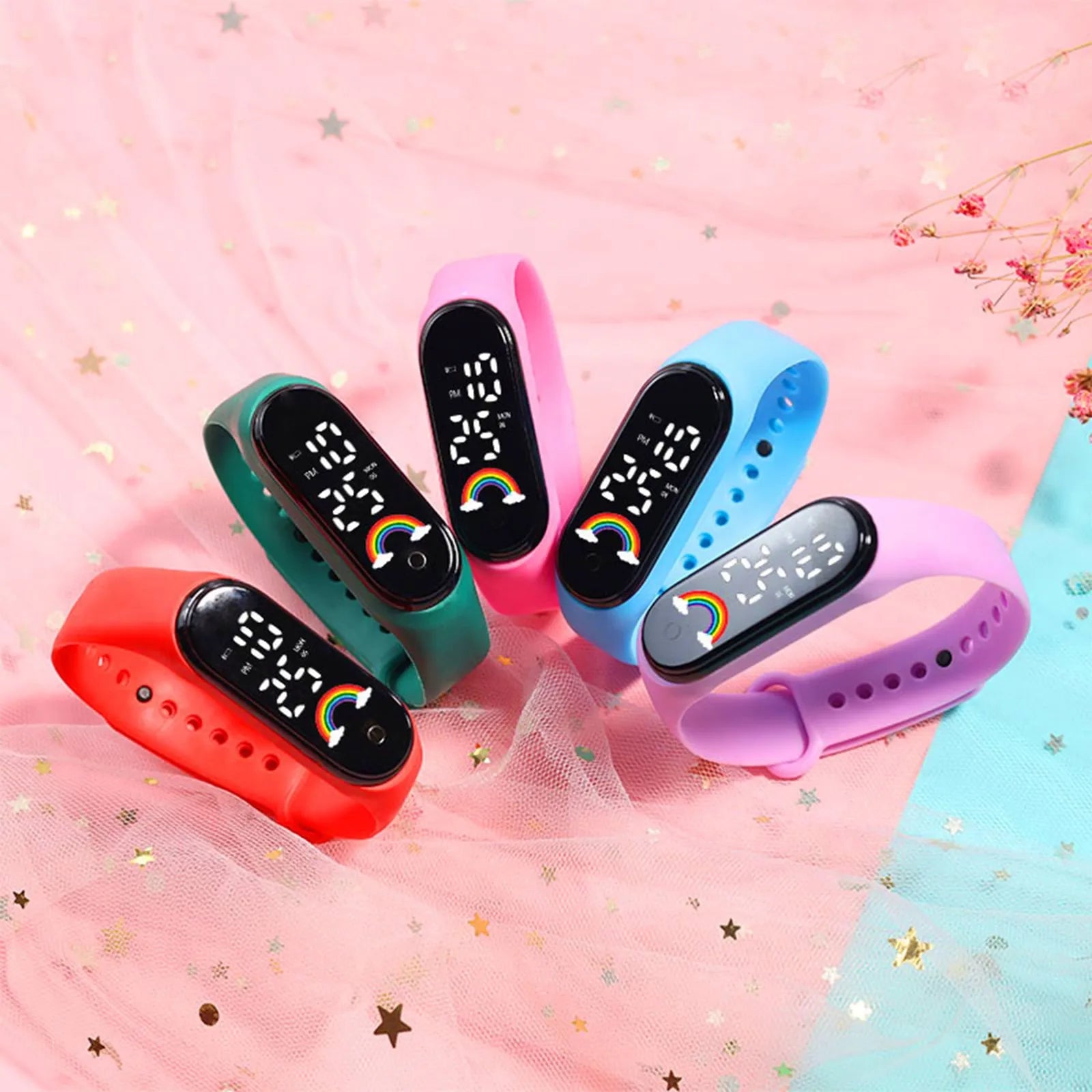 Montre Enfant Fille Garçon LED Tactile Sport – Bracelet Électronique Étanche Tendance 2025